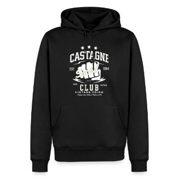 CASTAGNE SOCIAL CLUB vintage point - Sweat à capuche Premium bio Homme - noir - Devant - Nico (187cm)