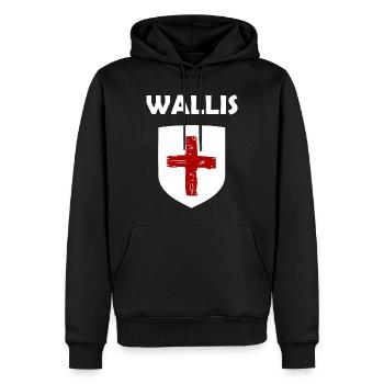 Die Walliser - Männer Premium Bio Hoodie - Schwarz - Vorne - Nico (187cm)