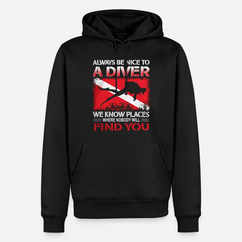 23F 0296bk - Männer Premium Bio Hoodie - Schwarz