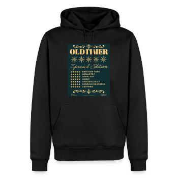 Oldtimer Special Edition: 70 Jahre alt - Männer Premium Bio Hoodie - Schwarz - Vorne - Nico (187cm)