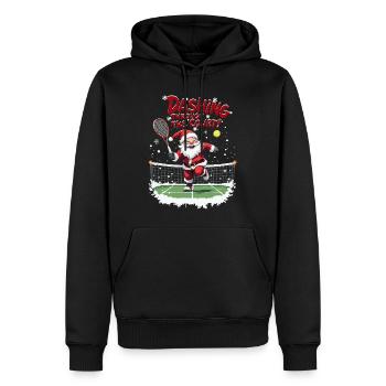 Tennis Noël Court de tennis Se précipiter à travers - Sweat à capuche Premium bio Homme - noir - Devant - Nico (187cm)