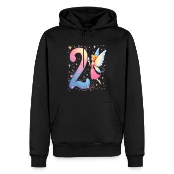 Douce Fée 2ème Anniversaire pour les filles - Sweat à capuche Premium bio Homme - noir - Devant - Nico (187cm)