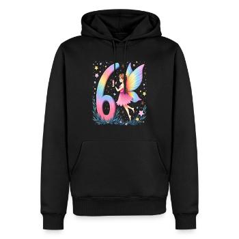 Douce Fée 6ème Anniversaire pour les filles - Sweat à capuche Premium bio Homme - noir - Devant - Nico (187cm)