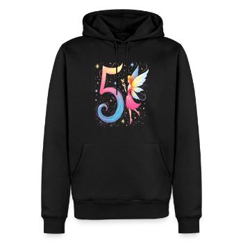 Douce Fée 5ème Anniversaire pour les filles - Sweat à capuche Premium bio Homme - noir - Devant - Nico (187cm)