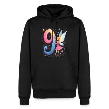 Douce Fée 9ème Anniversaire pour les filles - Sweat à capuche Premium bio Homme - noir - Devant - Nico (187cm)