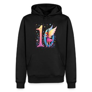 Douce Fée 10e anniversaire pour les filles - Sweat à capuche Premium bio Homme - noir - Devant - Nico (187cm)