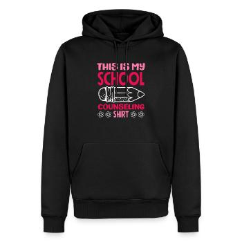 Conseiller scolaire C’est mon conseil - Sweat à capuche Premium bio Homme - noir - Devant - Nico (187cm)