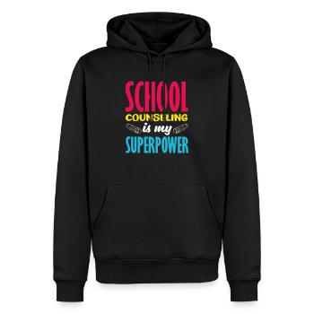 Le conseil scolaire est mon superpouvoir - Sweat à capuche Premium bio Homme - noir - Devant - Nico (187cm)