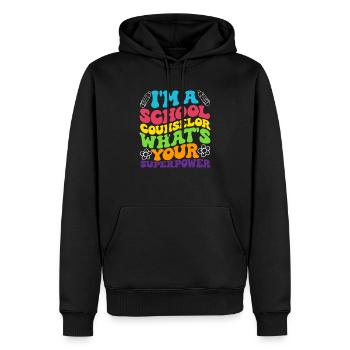 Ich Bin Ein Schulberater Was Ist Deine Superkraft - Männer Premium Bio Hoodie - Schwarz - Vorne - Nico (187cm)
