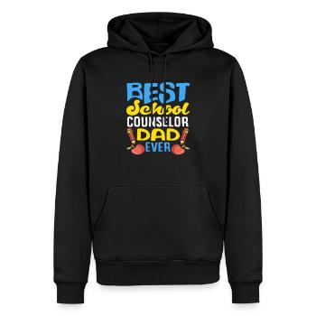Bester Schulberater Papa Aller Zeiten - Männer Premium Bio Hoodie - Schwarz - Vorne - Nico (187cm)