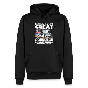 Hinter Jedem Großen Schulberater Eine Menge Kaffee - Männer Premium Bio Hoodie - Schwarz - Vorne - Nico (187cm)