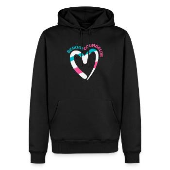Schulberater Herz Form Bunt - Männer Premium Bio Hoodie - Schwarz - Vorne - Nico (187cm)