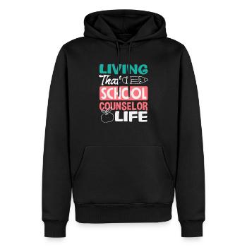 Lebe Das Schulberaterleben - Männer Premium Bio Hoodie - Schwarz - Vorne - Nico (187cm)