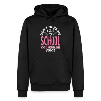 Benutze Nicht Meine Schulberater Stimme - Männer Premium Bio Hoodie - Schwarz - Vorne - Nico (187cm)