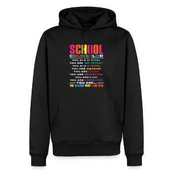 Schulberater Inspirierende Worte - Männer Premium Bio Hoodie - Schwarz - Vorne - Nico (187cm)