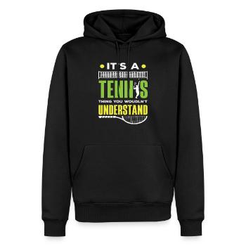 Tennis Spieler Verstehen Es Nicht - Männer Premium Bio Hoodie - Schwarz - Vorne - Nico (187cm)