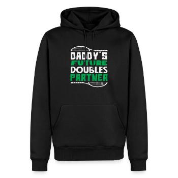 Le futur partenaire de double du joueur de tennis papa - Sweat à capuche Premium bio Homme - noir - Devant - Nico (187cm)