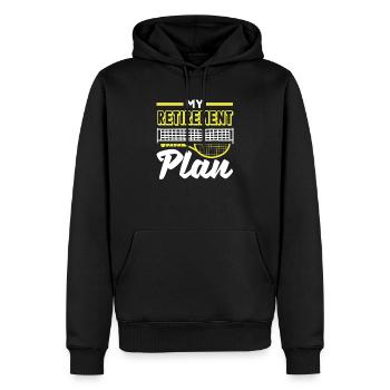 Mon plan de retraite Joueur de tennis - Sweat à capuche Premium bio Homme - noir - Devant - Nico (187cm)