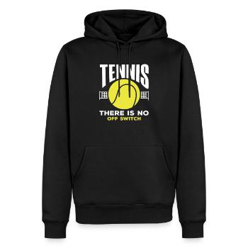 Tennis Spieler Kein Ausschalter - Männer Premium Bio Hoodie - Schwarz - Vorne - Nico (187cm)