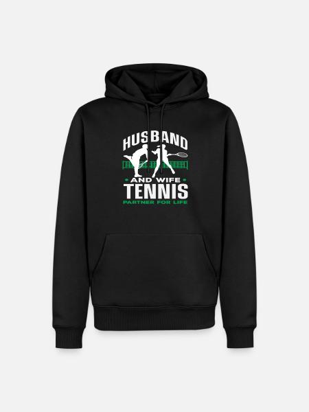 Tennis Spieler Ehemann Und Ehefrau Partner - Ekologisk premiumluvtröja herr - svart