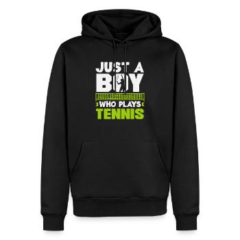 Nur Ein Junge Der Tennis Spielt - Männer Premium Bio Hoodie - Schwarz - Vorne - Nico (187cm)