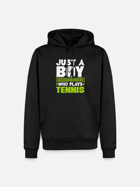 Just a boy playing tennis - Men’s Premium Organic Hoodie - black