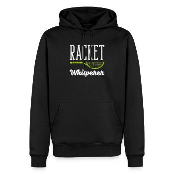 Racket Whisperer Tennis Spieler Design - Männer Premium Bio Hoodie - Schwarz - Vorne - Nico (187cm)