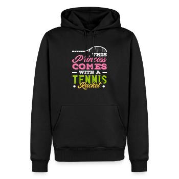 Tennis princess with racket player - Men’s Premium Organic Hoodie - black - Front - Nico (187cm)
