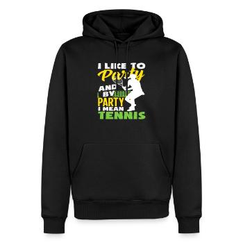 Ich Feier Gerne Und Mit Feiern Meine Ich Tennis - Männer Premium Bio Hoodie - Schwarz - Vorne - Nico (187cm)