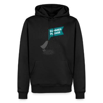 Süßer Vogel im Regen - Summer please - Männer Premium Bio Hoodie - Schwarz - Vorne - Nico (187cm)