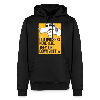 camionneurs vieux - Sweat à capuche Premium bio Homme - noir - Devant - Nico (187cm)