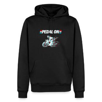 Soyez un Biker - Pedal On - Sweat à capuche Premium bio Homme - noir - Devant - Nico (187cm)
