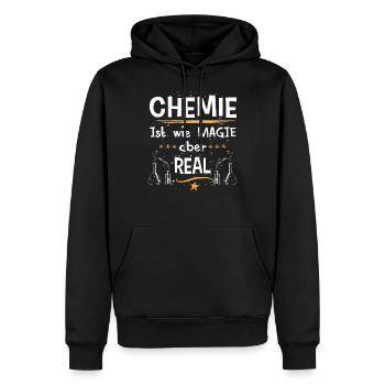 Chemie/Magie/Chemiker/Chemikant/Chemielaborant/Lab - Männer Premium Bio Hoodie - Schwarz - Vorne - Nico (187cm)