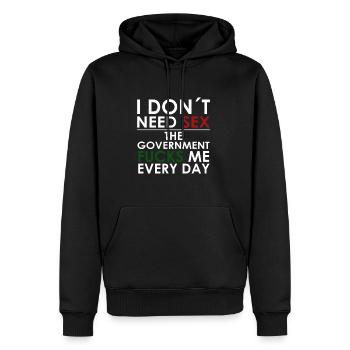 Je ne suis pas besoin de sexe gouvernement baise moi-élection fédérale - Sweat à capuche Premium bio Homme - noir - Devant - Nico (187cm)