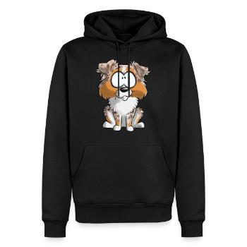 Ich bin Australian Shepherd Red Merle Tricolor - Männer Premium Bio Hoodie - Schwarz - Vorne - Nico (187cm)