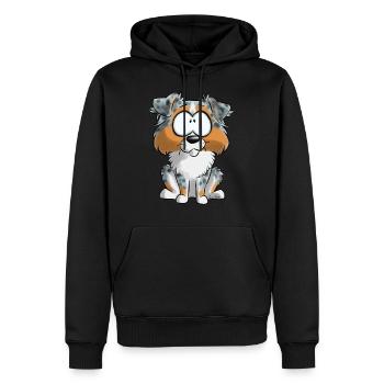 Je Suis Berger Australien Bleu Merle Tricolore - Sweat à capuche Premium bio Homme - noir - Devant - Nico (187cm)
