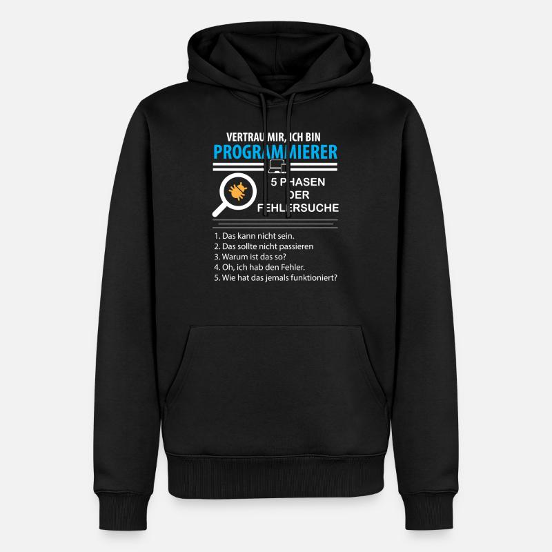 Vertrau mir ich bin Programmierer Nerd Geek - Männer Premium Bio Hoodie - Schwarz