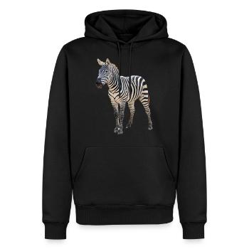 Zèbre - Sweat à capuche Premium bio Homme - noir - Devant - Nico (187cm)