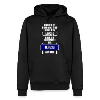 Leipzig Stadt Design - Männer Premium Bio Hoodie - Schwarz - Vorne - Nico (187cm)