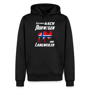 Langweiler Norwegen - Männer Premium Bio Hoodie - Schwarz - Vorne - Nico (187cm)