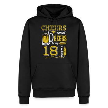 18 Date / année: Vive et Beers cadeau - Sweat à capuche Premium bio Homme - noir - Devant - Nico (187cm)