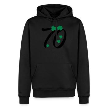 nombre de Shamrock 70 - Sweat à capuche Premium bio Homme - noir - Devant - Nico (187cm)