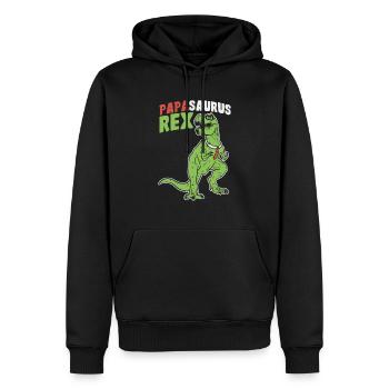 Papasaurus Rex - Vatertag Herrentag Männertag Papa - Männer Premium Bio Hoodie - Schwarz - Vorne - Nico (187cm)