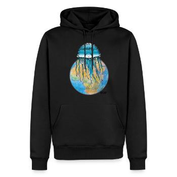 Les méduses sont des créateurs de vie - les gardiens d'Orbis - Sweat à capuche Premium bio Homme - noir - Devant - Nico (187cm)