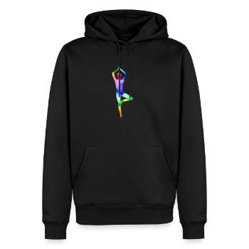 Yoga - Männer Premium Bio Hoodie - Schwarz - Vorne - Nico (187cm)
