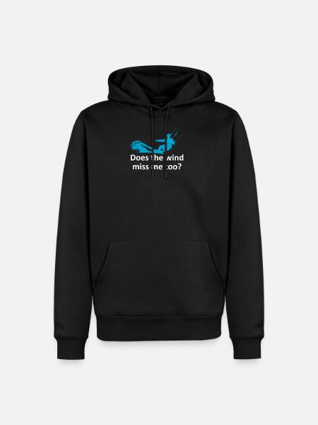 Kitesurfen - Männer Premium Bio Hoodie - Schwarz