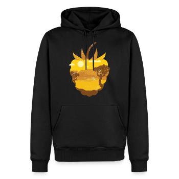 Vintage Panorama Himbeere - Männer Premium Bio Hoodie - Schwarz - Vorne - Nico (187cm)