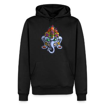 Indischer Elefant - Männer Premium Bio Hoodie - Schwarz - Vorne - Nico (187cm)