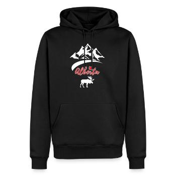 Alberta Canada cadeau d'orignal blanc - Sweat à capuche Premium bio Homme - noir - Devant - Nico (187cm)