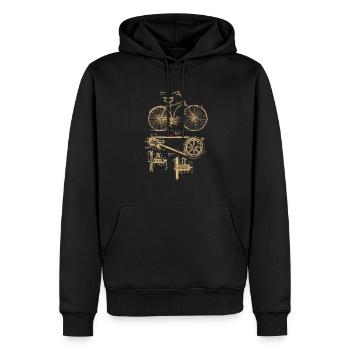 Retro Vintage Fahrrad Patent Zeichnung Geschenk - Männer Premium Bio Hoodie - Schwarz - Vorne - Nico (187cm)